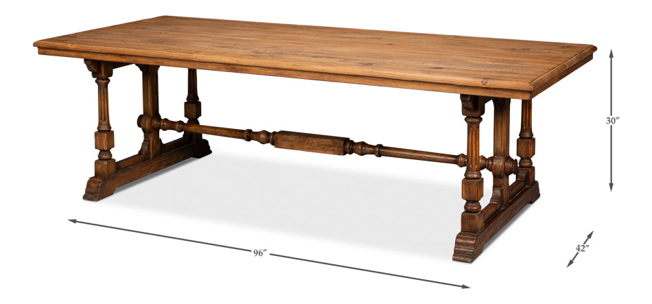 Marlborough Brown Pine Refectory Dining Table - Ornate Home