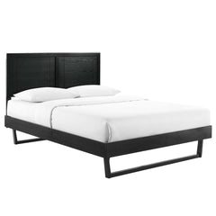 Marlee Black Wood Full Platform Bed With Angular Frame - Ornate Home