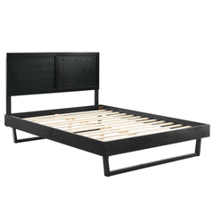 Marlee Black Wood Full Platform Bed With Angular Frame - Ornate Home