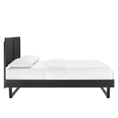 Marlee Black Wood Full Platform Bed With Angular Frame - Ornate Home