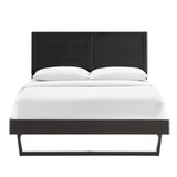 Marlee Black Wood Full Platform Bed With Angular Frame - Ornate Home