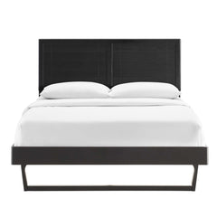 Marlee Black Wood Full Platform Bed With Angular Frame - Ornate Home
