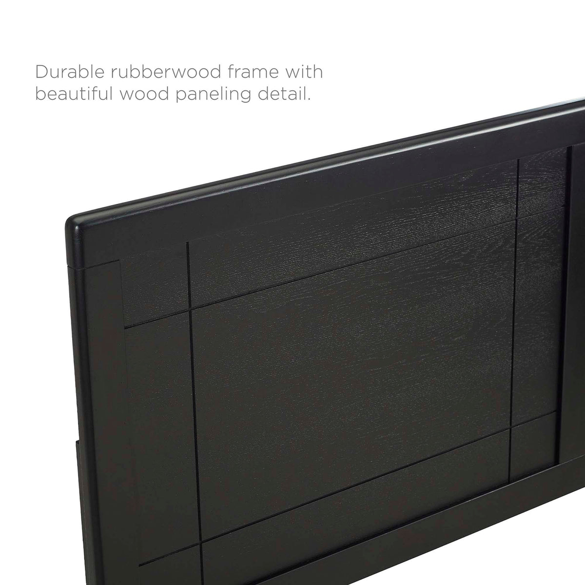 Marlee Black Wood Full Platform Bed With Angular Frame - Ornate Home