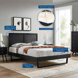 Marlee Black Wood Full Platform Bed With Angular Frame - Ornate Home