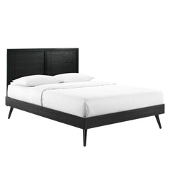 Marlee Black Wood Full Platform Bed With Splayed Legs - Ornate Home