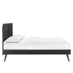 Marlee Black Wood Full Platform Bed With Splayed Legs - Ornate Home