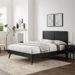 Marlee Black Wood King Platform Bed With Splayed Legs - Ornate Home