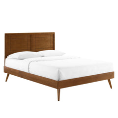 Marlee Walnut Wood Full Platform Bed With Splayed Legs - Ornate Home