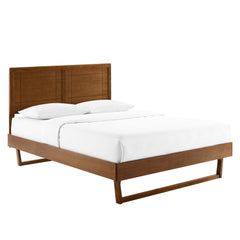 Marlee Walnut Wood King Platform Bed With Angular Frame - Ornate Home