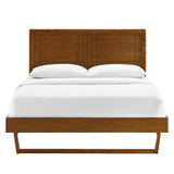 Marlee Walnut Wood Queen Platform Bed With Angular Frame - Ornate Home