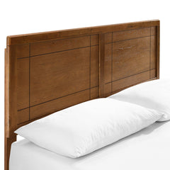 Marlee Walnut Wood Queen Platform Bed With Angular Frame - Ornate Home