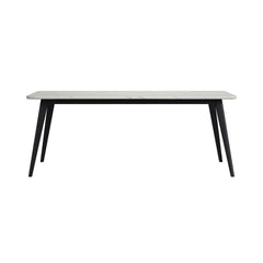 Marlene Black Dining Table with White Faux Marble Top - Ornate Home