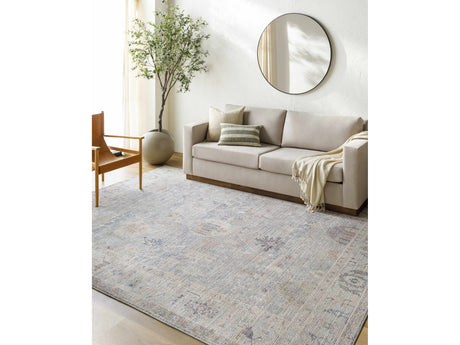 Marlene Damask Cream & Blue Area Rug - Becki Owens x Livabliss - Ornate Home