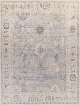Marlene Damask Cream & Blue Area Rug - Becki Owens x Livabliss - Ornate Home