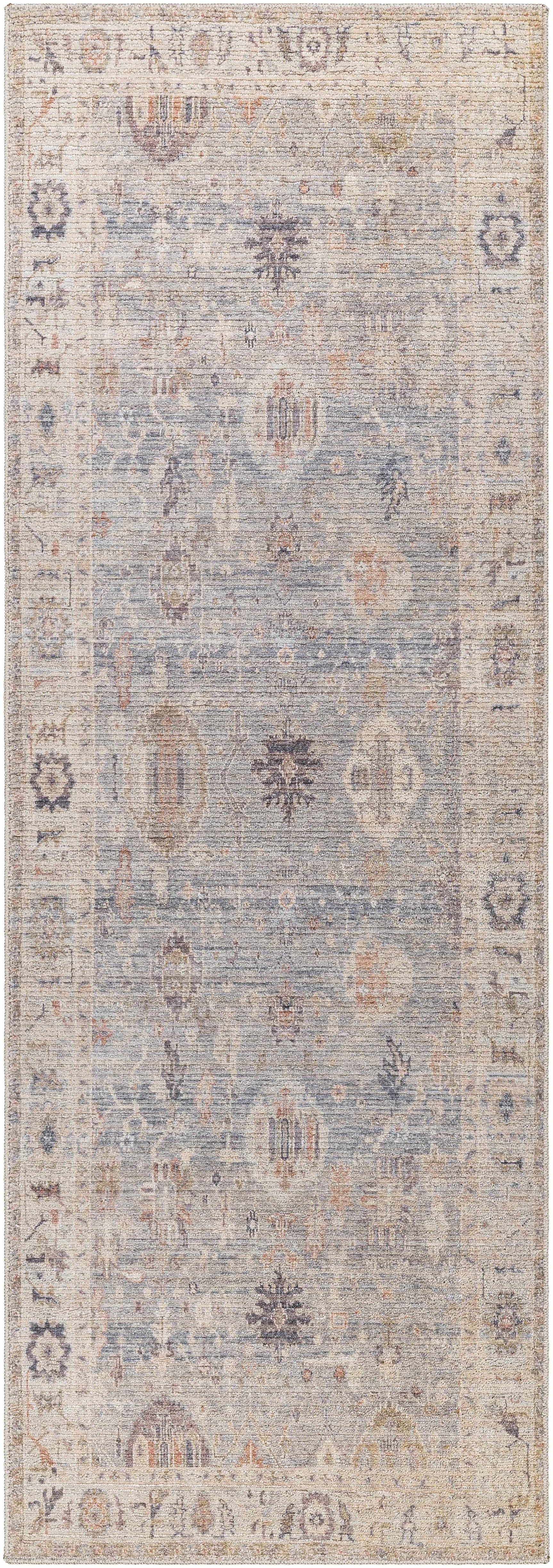 Marlene Damask Cream & Blue Area Rug - Becki Owens x Livabliss - Ornate Home
