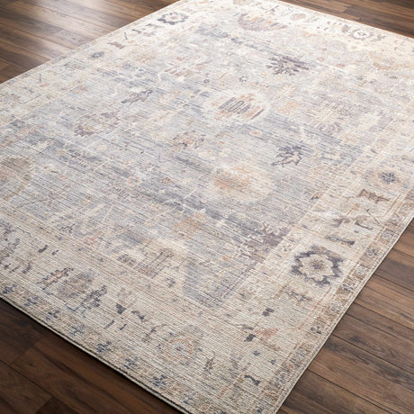 Marlene Damask Cream & Blue Area Rug - Becki Owens x Livabliss - Ornate Home