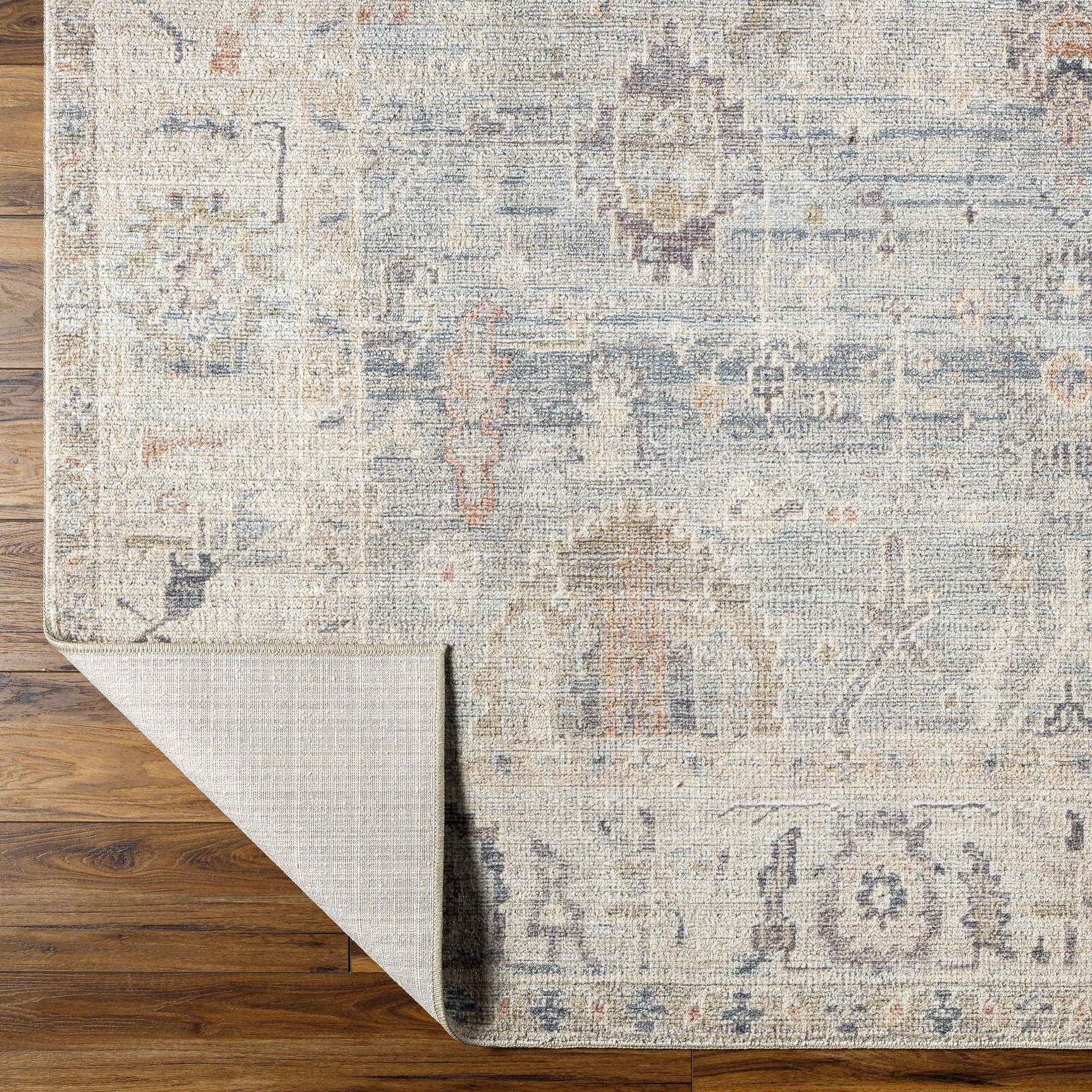 Marlene Damask Cream & Blue Area Rug - Becki Owens x Livabliss - Ornate Home