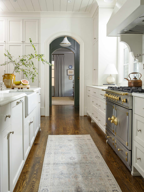 Marlene Damask Cream & Blue Area Rug - Becki Owens x Livabliss - Ornate Home