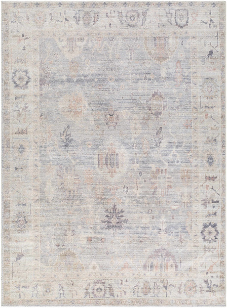 Marlene Damask Cream & Blue Area Rug - Becki Owens x Livabliss - Ornate Home