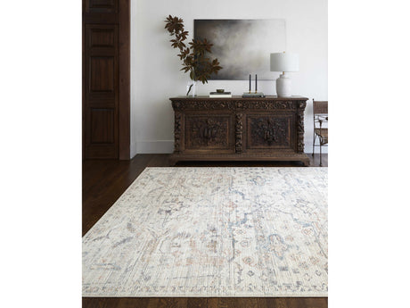 Marlene Damask Off White & Blue Area Rug - Becki Owens x Livabliss - Ornate Home