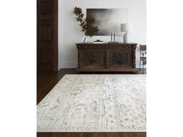 Marlene Damask Off White & Blue Area Rug - Becki Owens x Livabliss - Ornate Home
