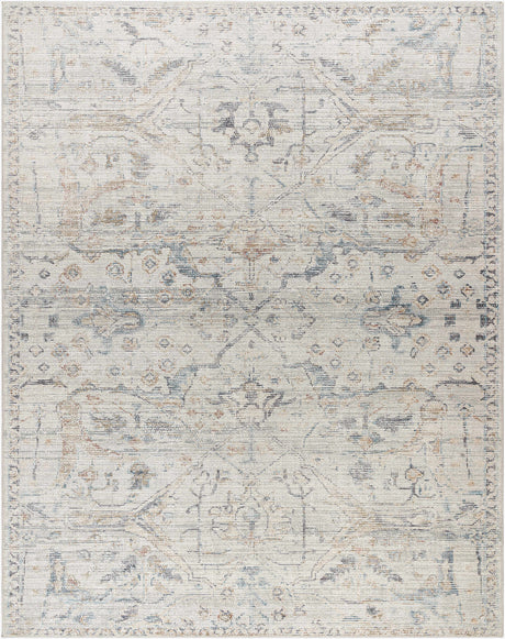 Marlene Damask Off White & Blue Area Rug - Becki Owens x Livabliss - Ornate Home