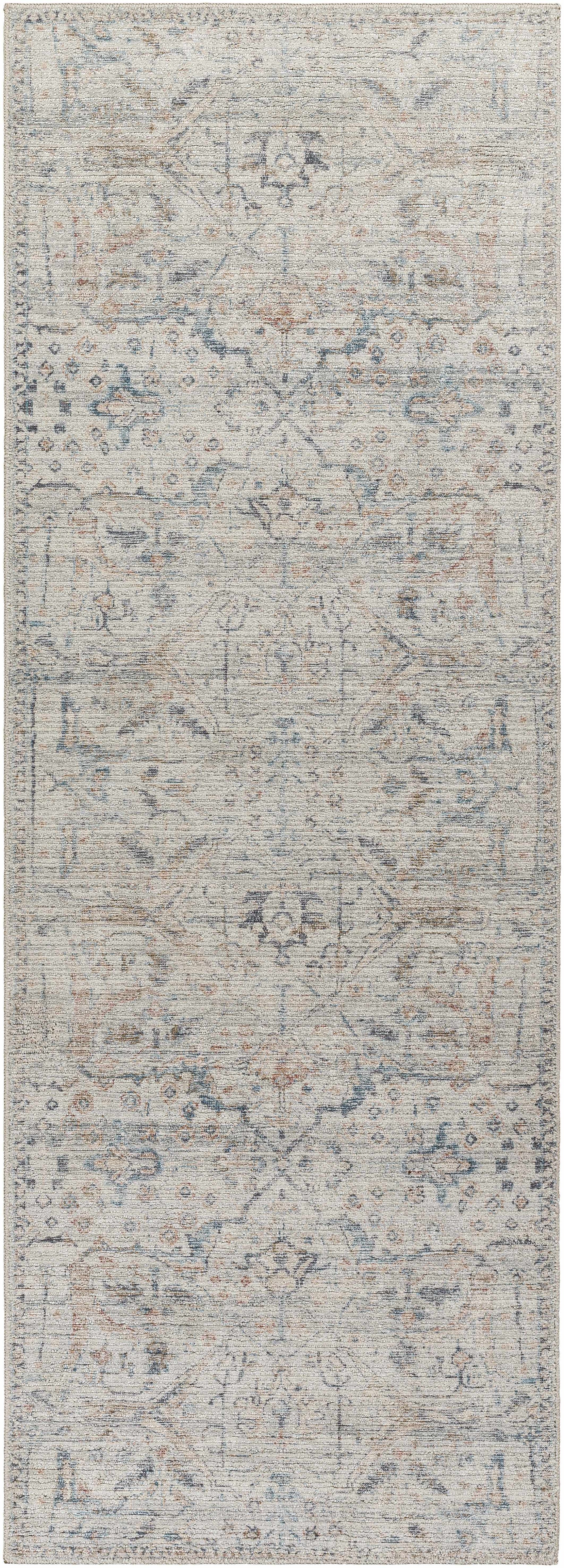 Marlene Damask Off White & Blue Area Rug - Becki Owens x Livabliss - Ornate Home