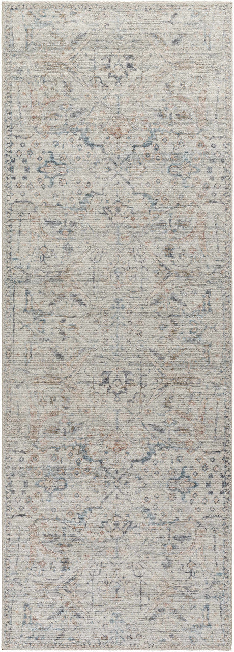 Marlene Damask Off White & Blue Area Rug - Becki Owens x Livabliss - Ornate Home