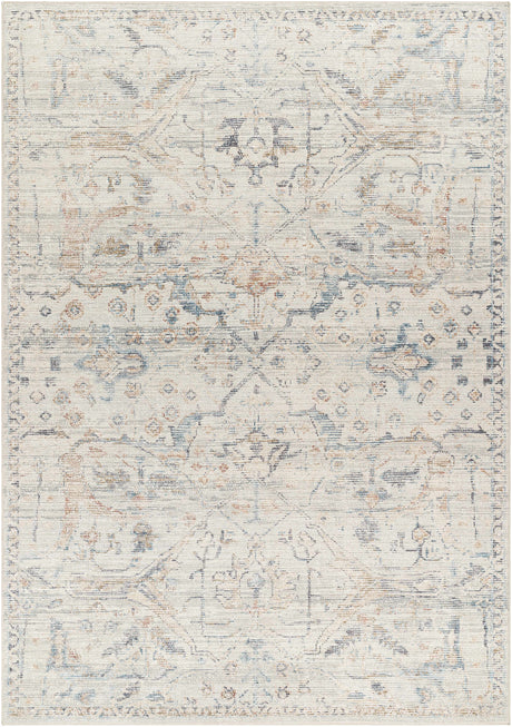 Marlene Damask Off White & Blue Area Rug - Becki Owens x Livabliss - Ornate Home