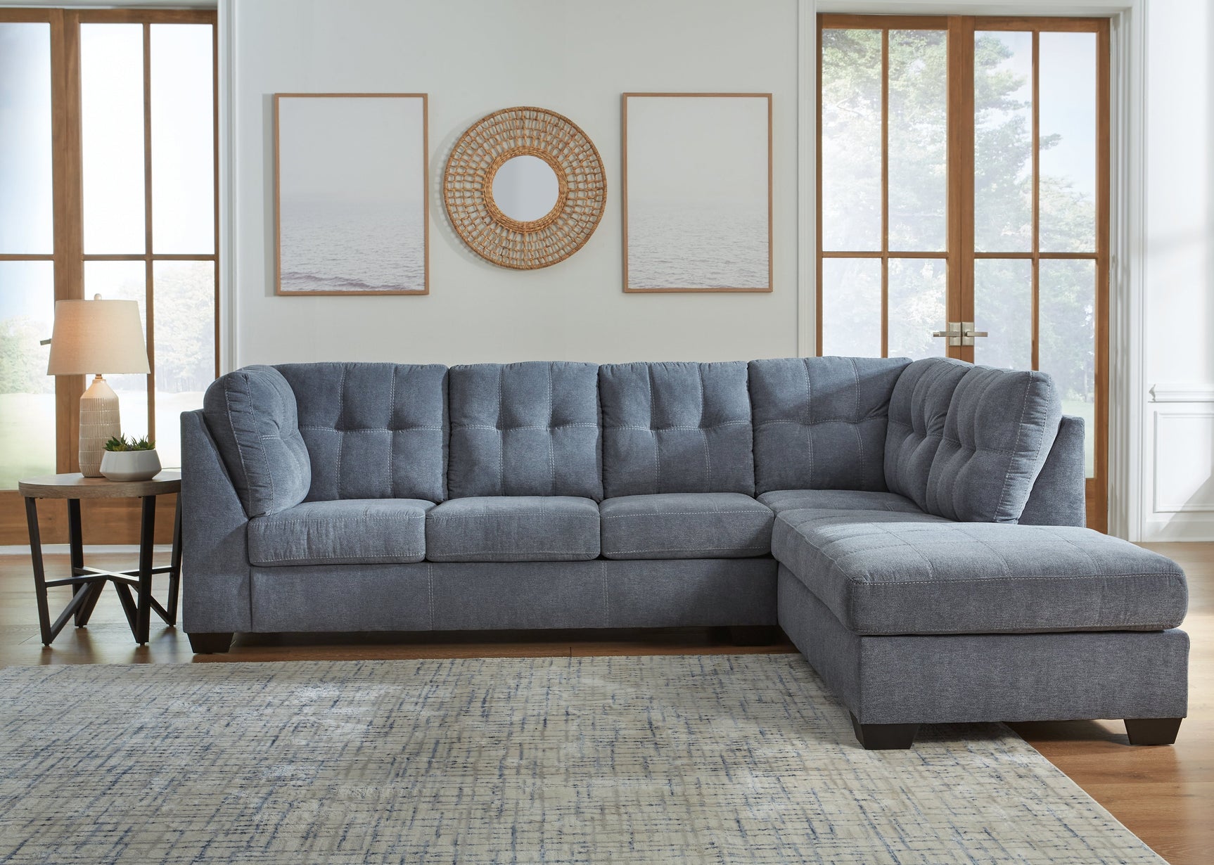Marleton Denim 2pc Sectional with Chaise (Online Special Price) - Ornate Home