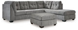 Marleton Gray 2-Piece Sectional and Ottoman - Ornate Home