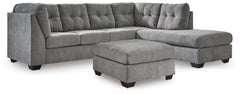 Marleton Gray 2-Piece Sectional and Ottoman - Ornate Home