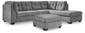 Marleton Gray 2-Piece Sectional and Ottoman - Ornate Home