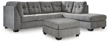 Marleton Gray 2-Piece Sectional and Ottoman - Ornate Home