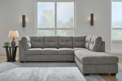 Marleton Gray 2-Piece Sectional and Ottoman - Ornate Home