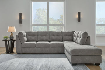 Marleton Gray 2-Piece Sectional and Ottoman - Ornate Home