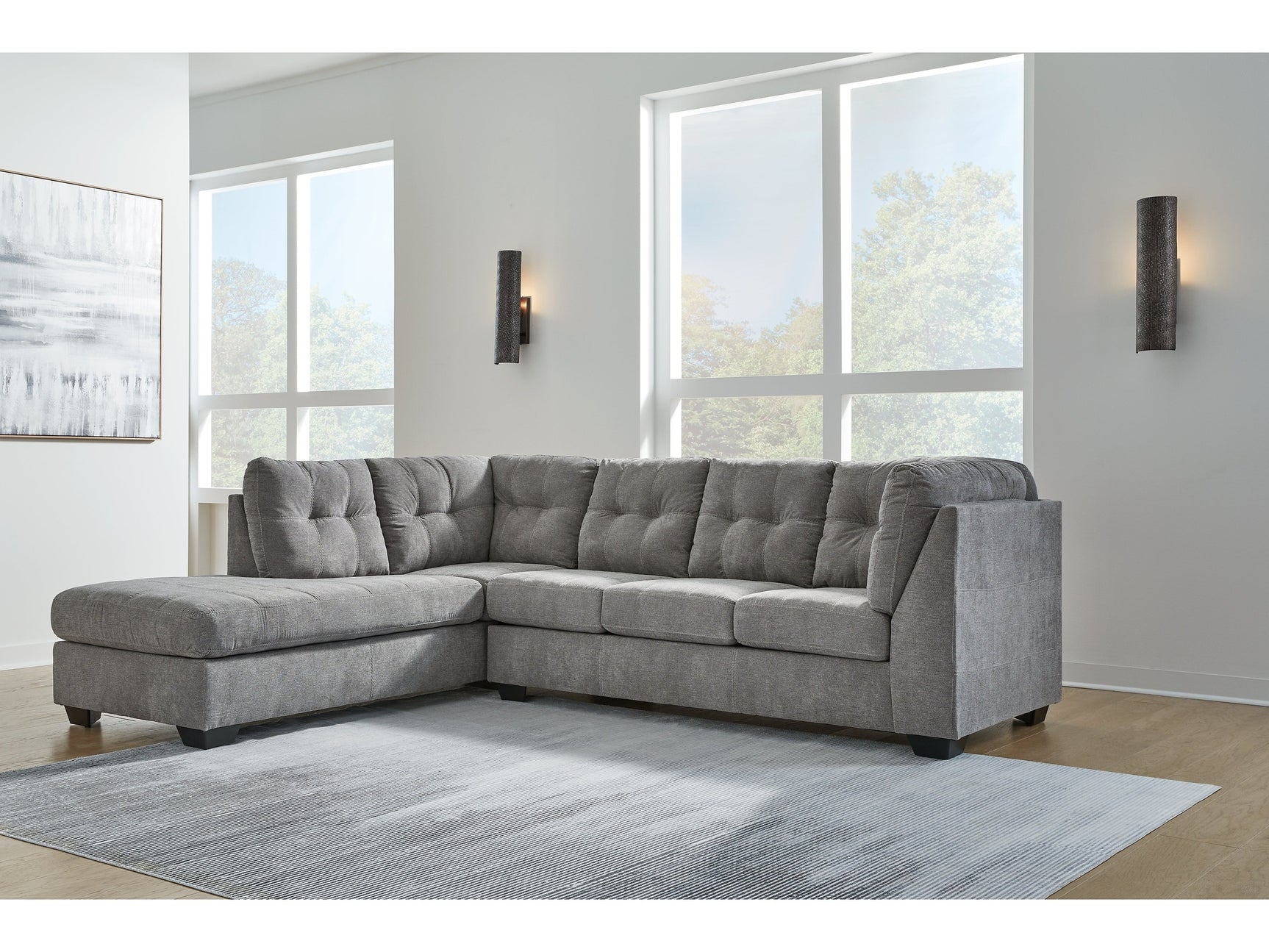 Marleton Gray 2-Piece Sectional with Chaise - Ornate Home