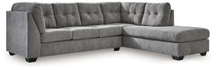Marleton Gray 2-Piece Sleeper Sectional with Chaise - Ornate Home