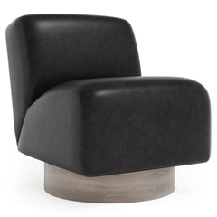 Marley Charcoal/Black Swivel Chair - Ornate Home