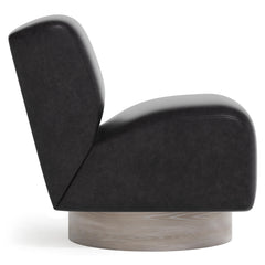 Marley Charcoal/Black Swivel Chair - Ornate Home