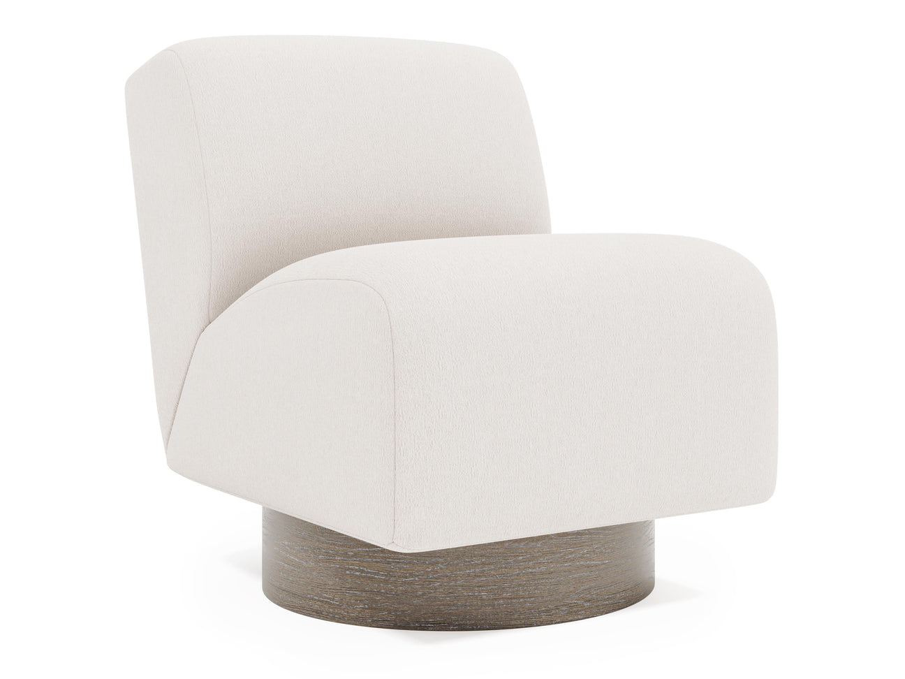 Marley Portobello Cerused/White/Cream Fabric Swivel Chair - Ornate Home