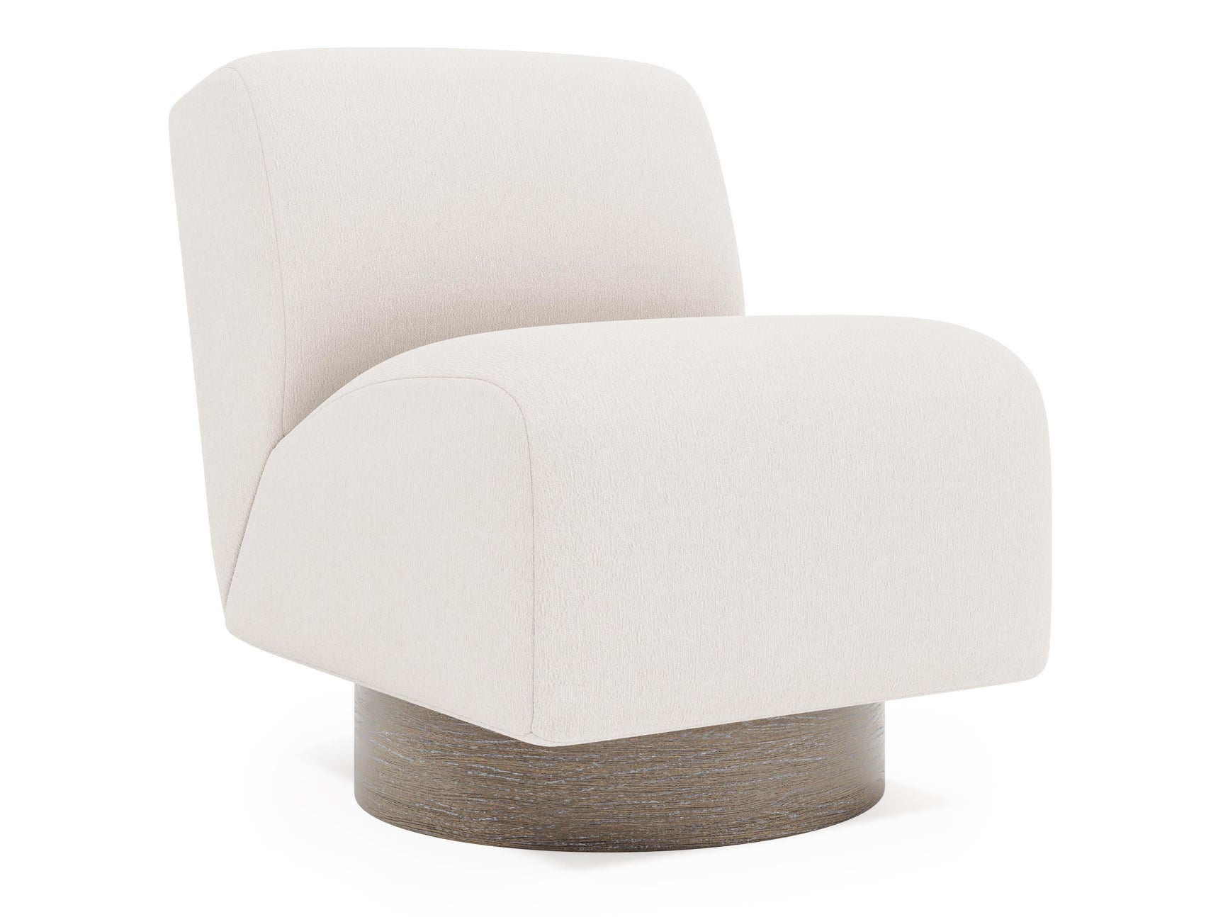 Marley Portobello Cerused/White/Cream Fabric Swivel Chair - Ornate Home