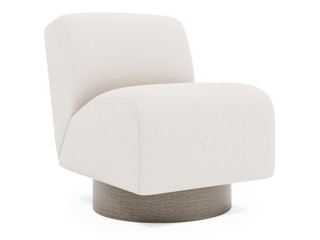 Marley Portobello Cerused/White/Cream Fabric Swivel Chair - Ornate Home