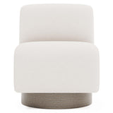 Marley Portobello Cerused/White/Cream Fabric Swivel Chair - Ornate Home