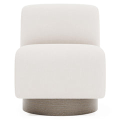 Marley Portobello Cerused/White/Cream Fabric Swivel Chair - Ornate Home