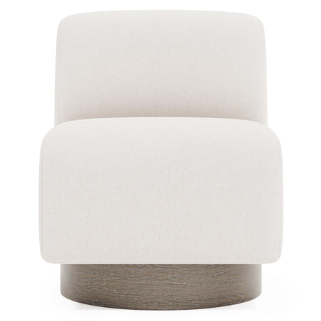 Marley Portobello Cerused/White/Cream Fabric Swivel Chair - Ornate Home