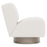 Marley Portobello Cerused/White/Cream Fabric Swivel Chair - Ornate Home