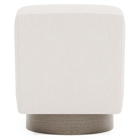 Marley Portobello Cerused/White/Cream Fabric Swivel Chair - Ornate Home