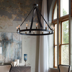 Marlow Bronze 12 Light Circle Chandelier - Ornate Home