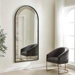 Marlowe Black Antique Arch Mirror - Ornate Home